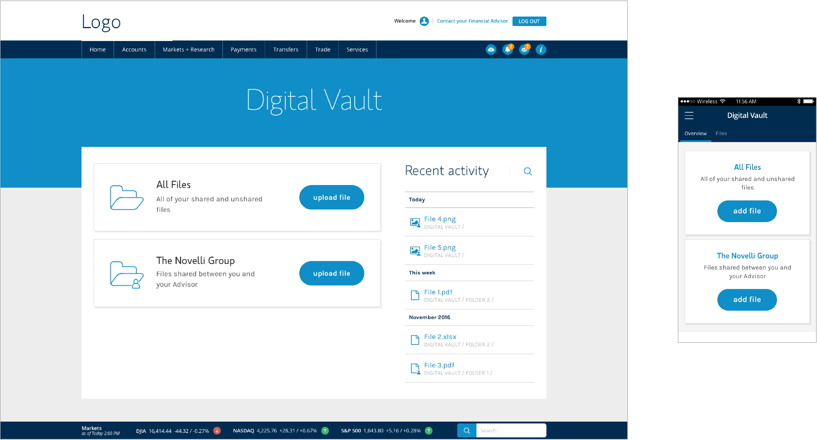 home / overview page